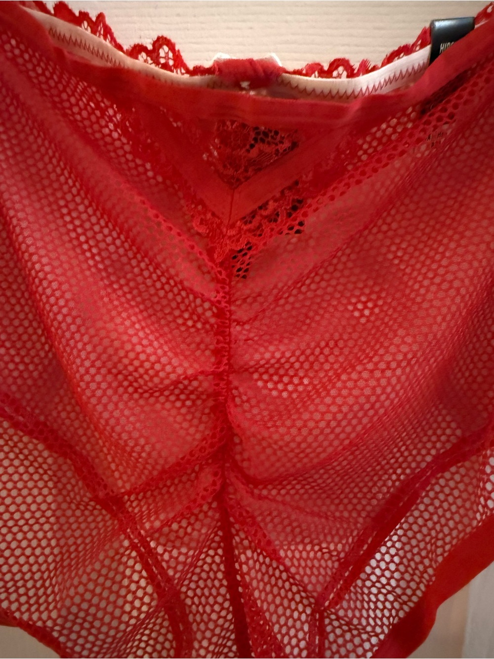 NWT torrid 3/4 red mesh/lace skirt and matching mesh/lace hipster panty set - Picture 8 of 10